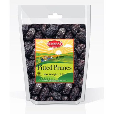SUNBEST Pitted Prunes 2 Lbs in Resealable Bag
