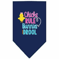 Chicks Rule Screen Print Bandana Navy Blue large
