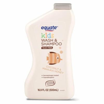 Equate Kids Wash & Shampoo, Coconut & Manuka Honey, Tear Free, 16.9 Oz