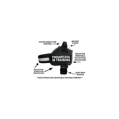 Therapy Dog in Training Nylon Dog Vest Harness. Purchase Comes with 2 Reflective Therapy Dog in Training Removable Patches. Please Measure Your Dog Before Ordering