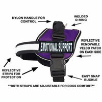 Emotional Support Nylon Dog Vest Harness. Purchase Comes with 2 Reflective Emotional Support Velcro pathces. Please Measure Your Dog Before Ordering (Girth 24-31