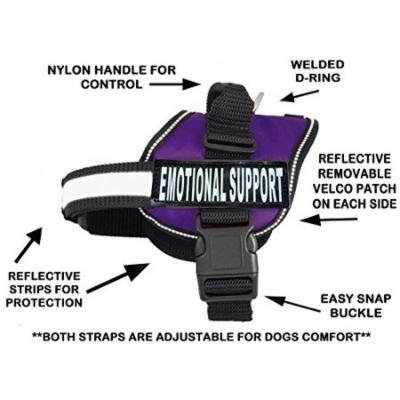 Emotional Support Nylon Dog Vest Harness. Purchase Comes with 2 Reflective Emotional Support Velcro pathces. Please Measure Your Dog Before Ordering (Girth 24-31