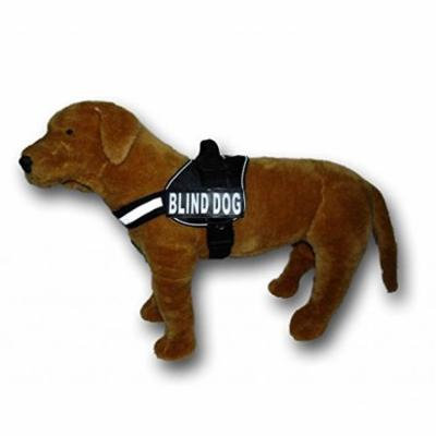 BLIND DOG Nylon Dog Vest Harness. Purchase comes with 2 reflective BLIND DOG removable pathces. PLEASE MEASURE your dog before ordering