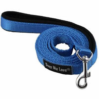 Dogs My Love 6ft Long Neoprene Padded Handle Nylon Leash 4 Sizes Blue (XLarge - 1