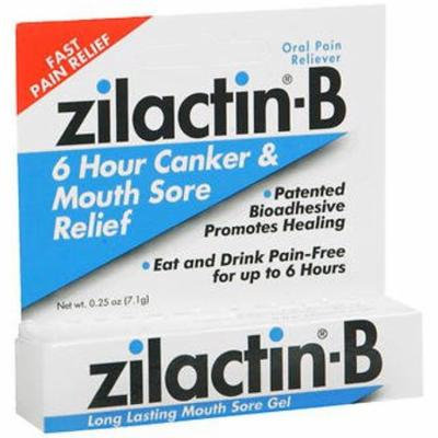 Zilactin-B Oral Pain Reliever Mouth Sore Gel, 0.25 oz (Pack of 8)