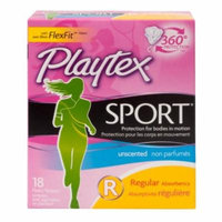 4 Packs Playtex Sport Tampons Regular Unscented 18 Count Each