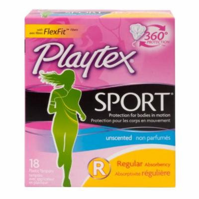 4 Packs Playtex Sport Tampons Regular Unscented 18 Count Each