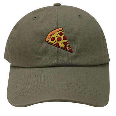 City Hunter C104 Pepperoni Pizza Cotton Baseball Dad Caps 14 Colors (Olive)
