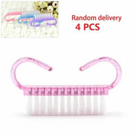 4 Pieces Handle Nail Brush Nail Hand Scrubbing Cleaning Brush (Random Color)