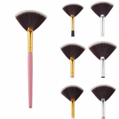Portable Slim Handle Fan Shape Makeup Brush Powder Foundation Cosmetic Tool