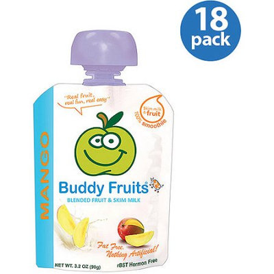 Buddy Fruits Mango Blended Fruit & Milk, 3.2 oz (Pack of 18)