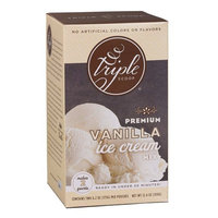 Triple Scoop Ice Cream Mix, Premium Vanilla, starter for use with home ice cream maker, non-gmo, no artificial colors or flavors, ready in under 30 mins, makes 2 qts (1 15oz box)