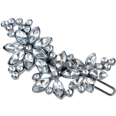 HSF Women's Rhinestone Flower Crystal Hair Clip Pin