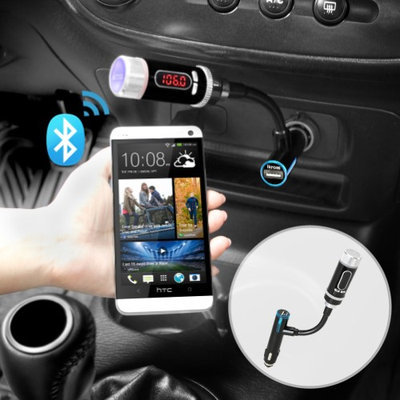 iKross Car Multifunction MP3 Bluetooth FM Transmitter with USB Port 1A for Apple iPhone 5S 5C 5 4S 4 iPad Air Mini with Retina Display & more