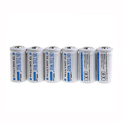 ON THE WAY®6pcs 16340 CR123A LR123A 3.7V 880mAh Rechargeable Li-Ion Battery