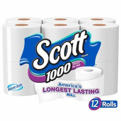 Scott 1000 Sheets Per Roll Toilet Paper, Bath Tissue12.0 ea(pack of 1)