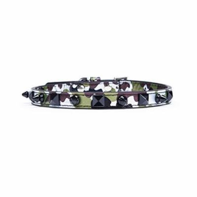 LazyBonezz Spike and Stud Dog Collar Camo XS