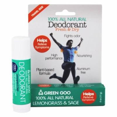 100% All Natural Deodorant Travel Stick Lemongrass & Sage - 0.6 oz. by Green Goo (pack of 3)