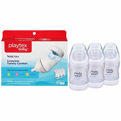 3-Pack Playtex Baby Ventaire Anti Colic Baby Bottle, BPA Free, 6 Ounce- 3 Count