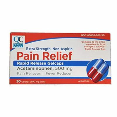 4 Pack Quality Choice Extra Strength Non-Aspirin Rapid Release Pain Relief 50 Ea