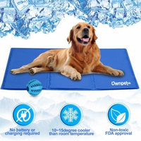 Ownpets Pet Self Cooling Gel Pad Cooling Mat w/ Pet Toy Ball, Pressure Activated FDA Approved, 3 Sizes