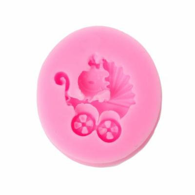 Sexy Sparkles Food Grade Silicone Fondant Cake Sugarcraft Clay Baby Shower Mold (Baby Stroller Pink)