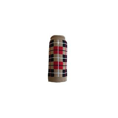 Worthy Dog Oxford Plaid Dog Sweater - Tan Small
