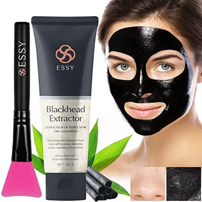 Black Mask Charcoal peel off mask With Brush- Blackhead Remover Purifying Deep Cleansing Facial Black Mask, Deep Pore Cleanse for Acne, Oil Control 80g