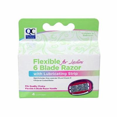 3 Pack Quality Choice Flexible for Ladies 6 Blade Razor Refills 4 Count Each