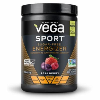 Vega Sport Pre Workout Energizer Powder, Sugar-Free Acai Berry, 4.0 Oz