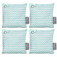 4 Pack - 200g Activated Charcoal Deodorizer Odor Neutralizer Bags, Unscented Air Freshener, Car Freshener, Moisture Absorber, 100% Chemical-Free Odor Eliminator, Teal Pattern, by California Home Goods