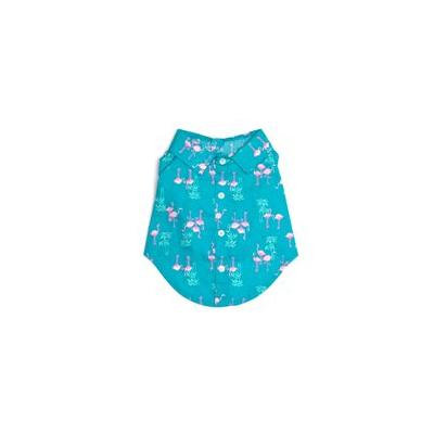 Worthy Dog Flamingo Dog Shirt - Teal X-Large