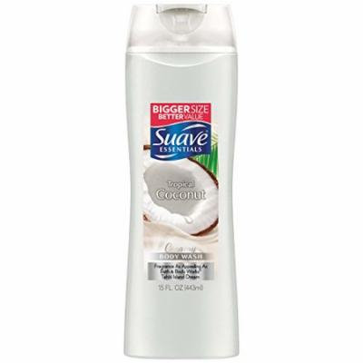 3 Pack Suave Essentials Body Wash Creamy Tropical Coconut 15oz Each