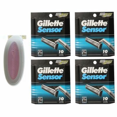 Sensor Excel Women's Compatible Razor (Pink) + Gillette Sensor Razor Refill Cartridges 10 ct (Pack of 4) + Beyond BodiHeat Patch, 1 Ct