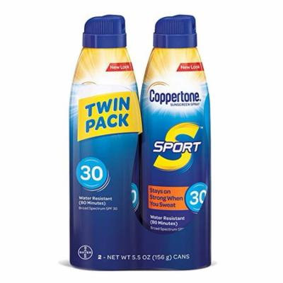 5 Pack Coppertone SPORT Continuous Sunscreen Spray SPF30 5.5 Ounce each