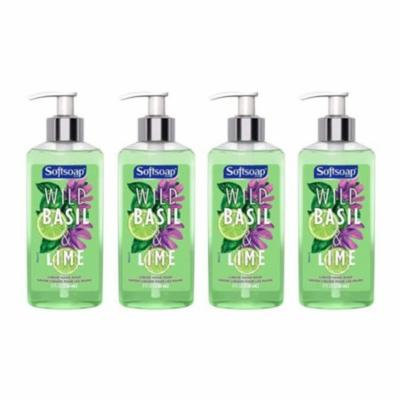 4 Pack Softsoap Liquid Hand Soap, Wild Basil and Lime 8oz Each