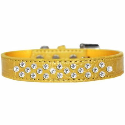 Sprinkles Clear Jewel Croc Dog Collar Yellow Size 20