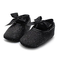Koly Newborn Baby Anti-slip Soft Bottom Prewalker Shoes Glitter Party First Walking Shoes