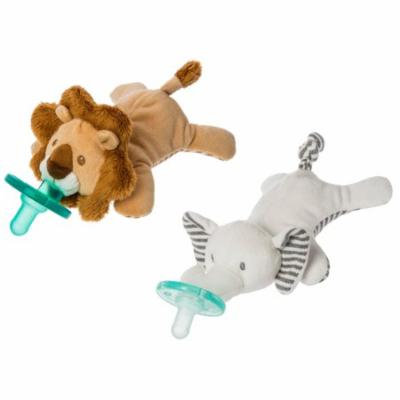 WubbaNub Mary Meyer Limited Edition Afrique Lion and Elephant Infant Pacifier (2 Pack)