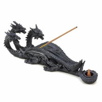 Dragons Incense Burner, Resin Three Headed Dragon Backflow Incense Holder (Sold by Case, Pack of 12)