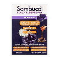 6 Pack Sambucol Pastilles, Black Elderberry, 20 Count each