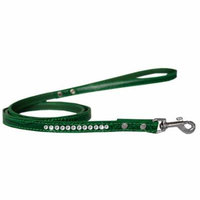 Clear Jewel Croc Leash Emerald Green 1/2'' wide x 6' long