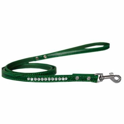 Clear Jewel Croc Leash Emerald Green 1/2'' wide x 6' long