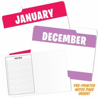 (2 Pk) Month Of Year Design File Folders