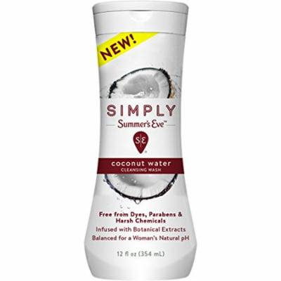 2 Pack Simply Summer's Eve Cleansing Wash, Coconut Water, 12 Ounce each