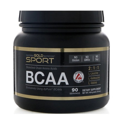 California Gold Nutrition, BCAA, AjiPure, Branched Chain Amino Acids, Gluten Free, Powder, 16 oz (454 g)