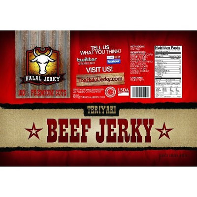 Halal Jerky - Teriyaki Flavor 4-pack (3 Oz Bag)