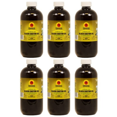 Tropic Isle Living Jamaican Black Castor Oil 8oz 'Pack of 6' w/Free applicator