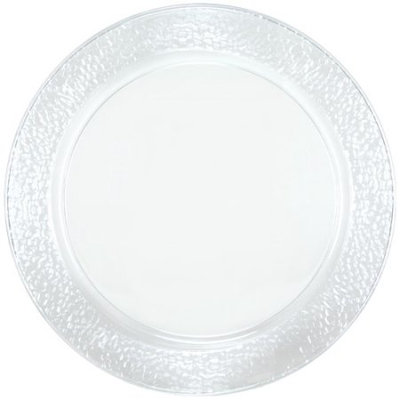 Lillian Caterware, Pebbled Round Serving Tray, Clear, 13.5', 2 Ct