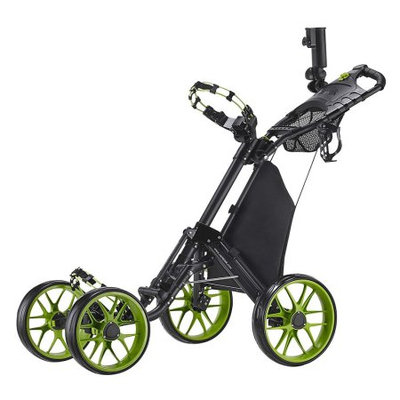 Caddy Tek CaddyTek One-Click Folding 4 Wheel Version 3 Golf Push Cart, Lime